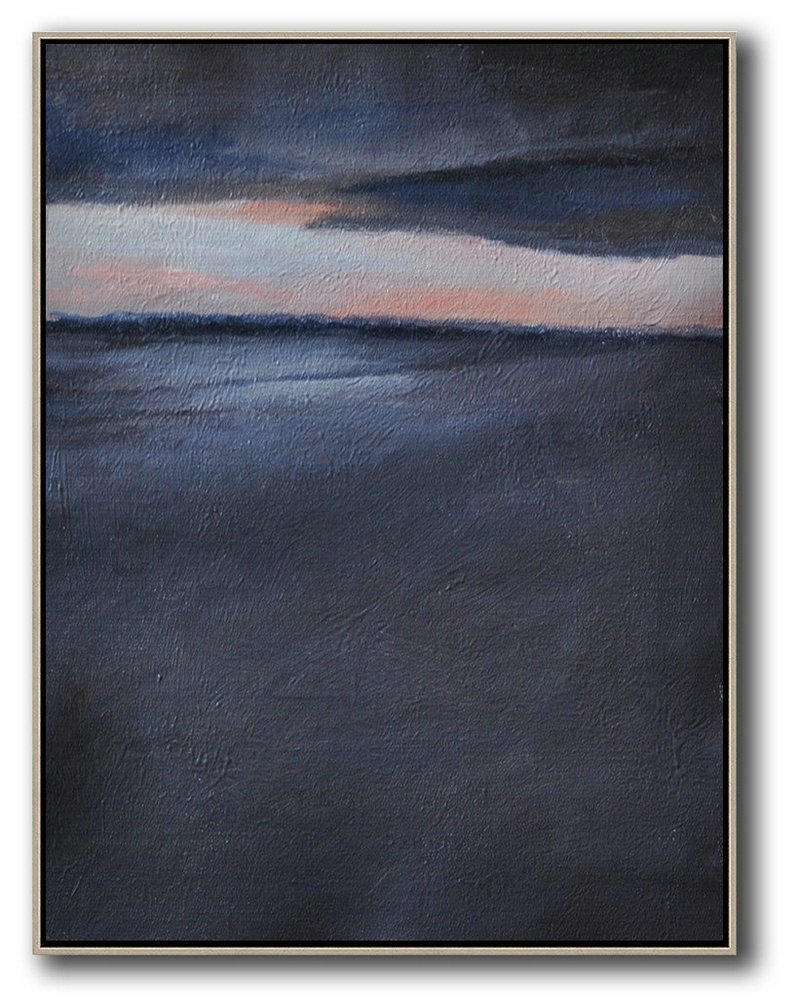 Large Modern Abstract Painting,Oversized Abstract Landscape Painting,Oversized Art,Grey,Pink,Black.etc